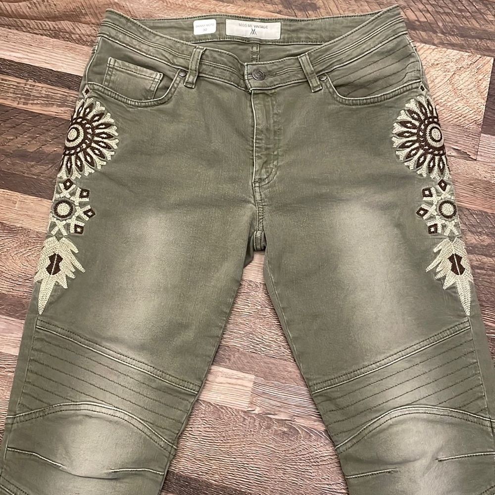 MISS ME Vintage Skinny Moto Distress Jeans Sz30 GREAT CONDITION